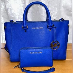 Royal blue, Michael Kors purse with match wallet